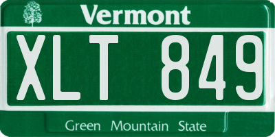 VT license plate XLT849