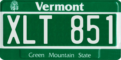 VT license plate XLT851