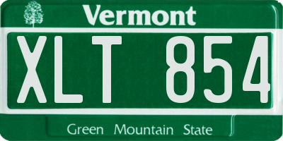 VT license plate XLT854