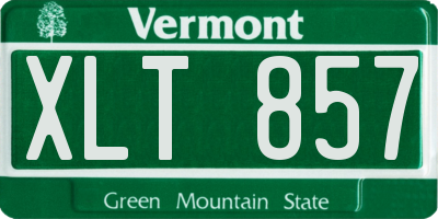 VT license plate XLT857