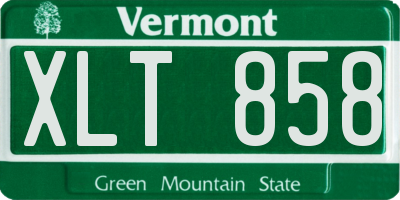 VT license plate XLT858