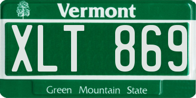 VT license plate XLT869