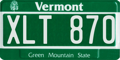 VT license plate XLT870