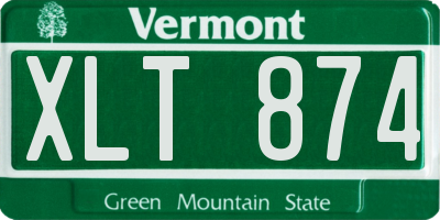 VT license plate XLT874