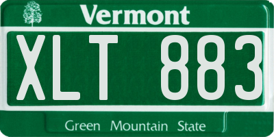 VT license plate XLT883