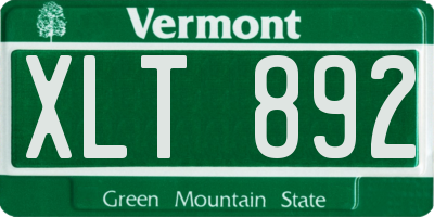 VT license plate XLT892