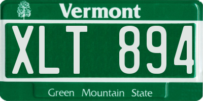 VT license plate XLT894