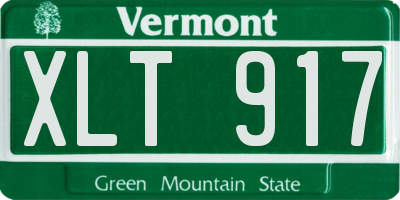 VT license plate XLT917