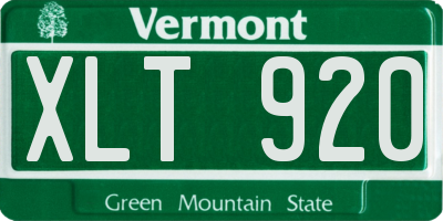 VT license plate XLT920
