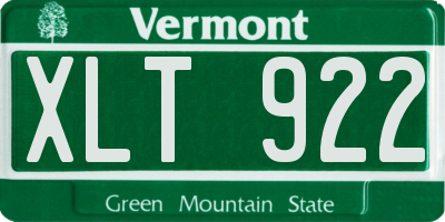 VT license plate XLT922