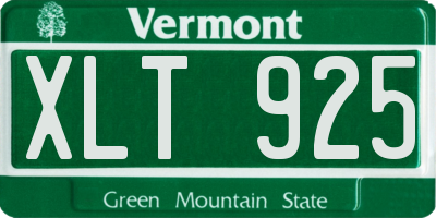 VT license plate XLT925