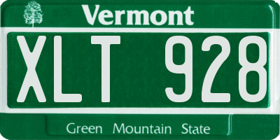 VT license plate XLT928
