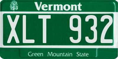 VT license plate XLT932