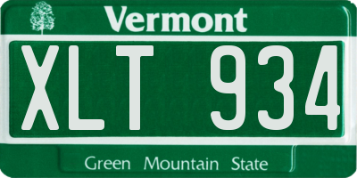 VT license plate XLT934
