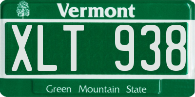VT license plate XLT938