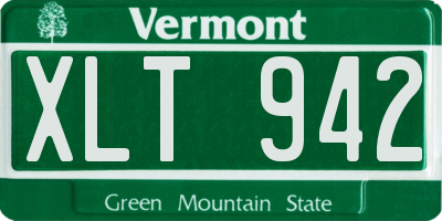 VT license plate XLT942