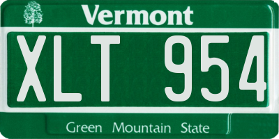 VT license plate XLT954