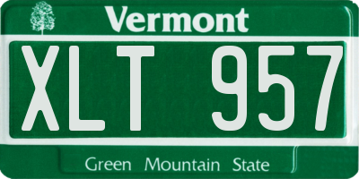 VT license plate XLT957