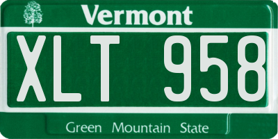 VT license plate XLT958