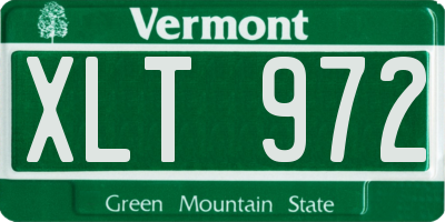 VT license plate XLT972