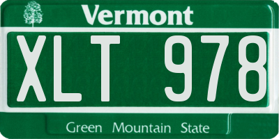 VT license plate XLT978