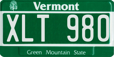 VT license plate XLT980