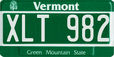 VT license plate XLT982