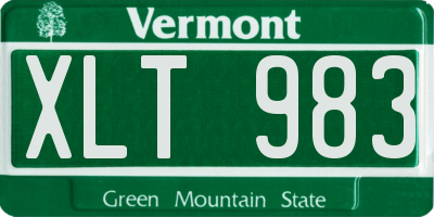 VT license plate XLT983