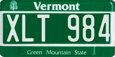 VT license plate XLT984