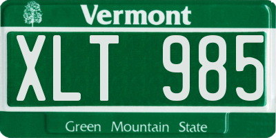 VT license plate XLT985