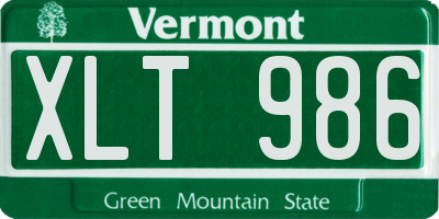 VT license plate XLT986