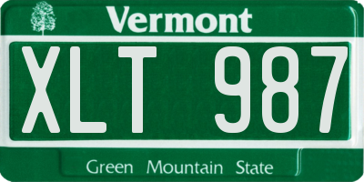 VT license plate XLT987