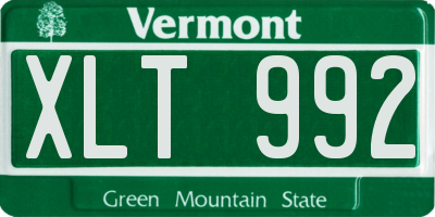 VT license plate XLT992