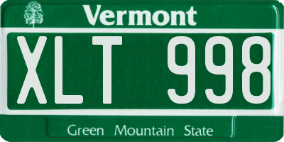 VT license plate XLT998