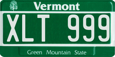 VT license plate XLT999