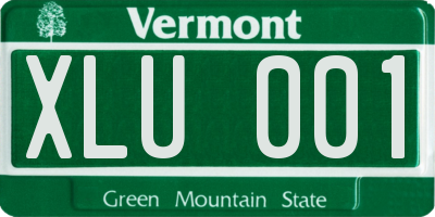 VT license plate XLU001