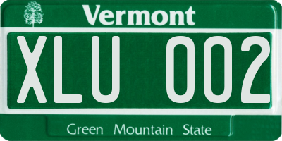 VT license plate XLU002