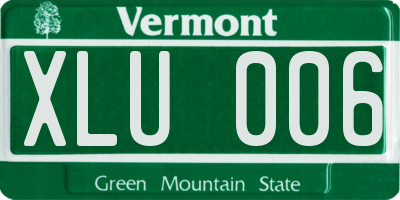VT license plate XLU006