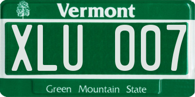 VT license plate XLU007