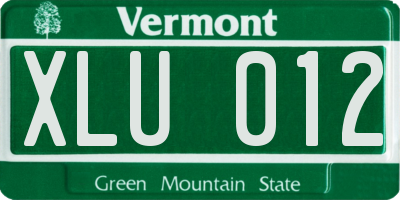 VT license plate XLU012