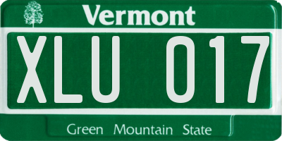 VT license plate XLU017