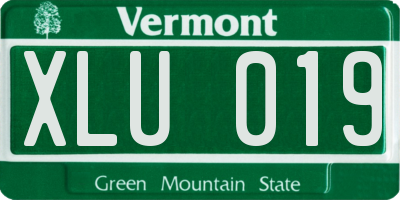 VT license plate XLU019