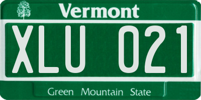 VT license plate XLU021