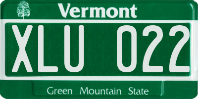 VT license plate XLU022