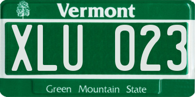 VT license plate XLU023