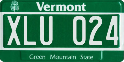 VT license plate XLU024