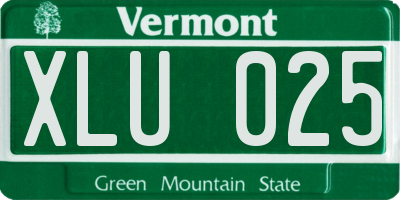 VT license plate XLU025