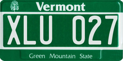 VT license plate XLU027