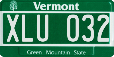 VT license plate XLU032