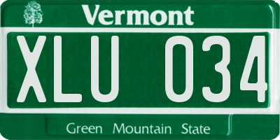 VT license plate XLU034